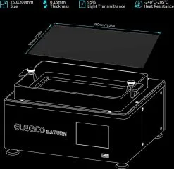 Elegoo FEP Film 2.0 - Set Of 5, Saturn S -Filaments Shop elegoo fep film 20 set of 5 saturn s 446618 en