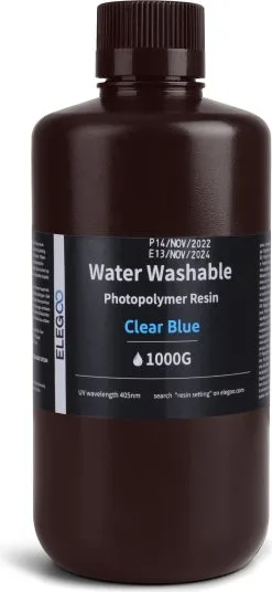 Elegoo Water Washable Resin Clear Blue, 1.000 G