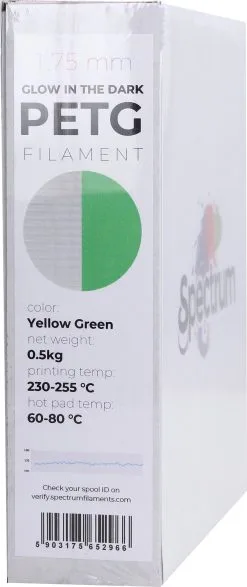 Spectrum PET-G Glow In The Dark Yellow-Green, 1.75 Mm / 500 G 8 Spectrum PET-G Glow In The Dark Yellow-Green, 1.75 Mm / 500 G -Filaments Shop spectrum pet g glow in the dark yellow green 175 mm 500 g 410845 en