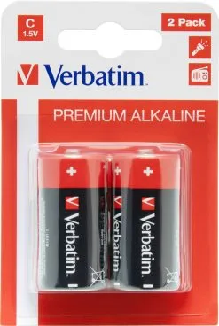 Verbatim C-Alkaline Batteries, 2 Pieces